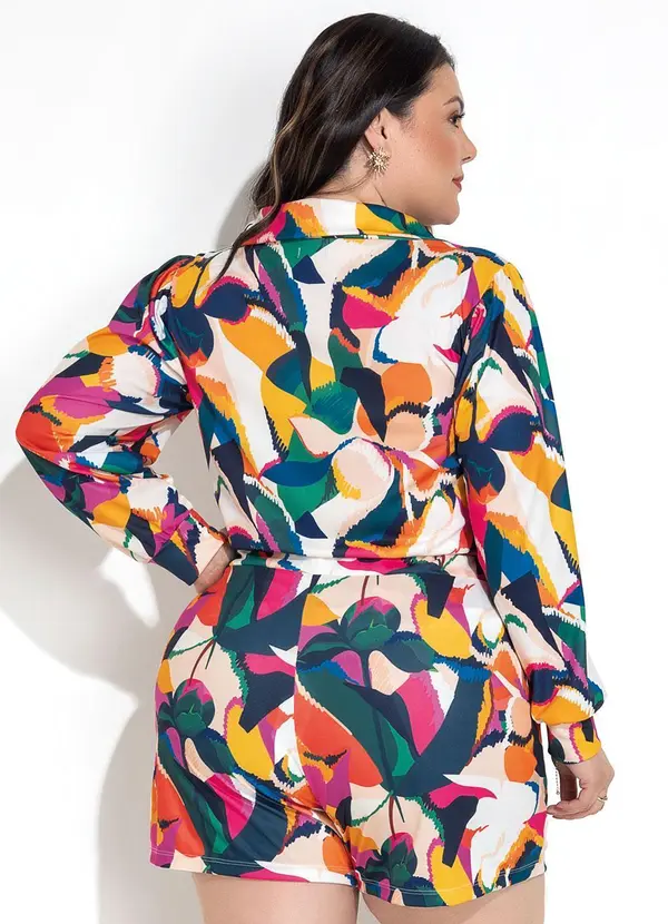 Marguerite - Conjunto Floral Colorido em Jersey Acetinado 2