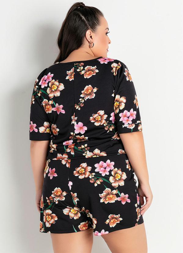 Marguerite - Conjunto Floral com Blusa e Short Plus Size 2