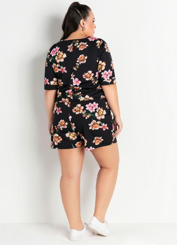 Marguerite - Conjunto Floral com Blusa e Short Plus Size 4