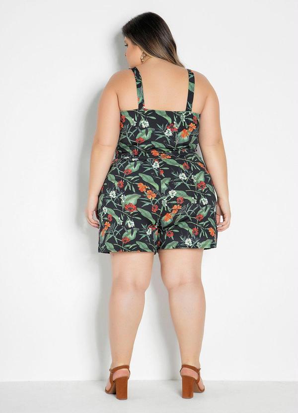 Marguerite - Conjunto Floral com Cropped e Short Plus Size 1