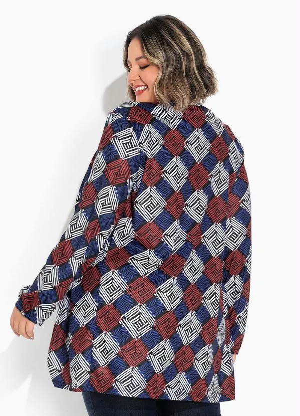 Marguerite - Conjunto Geométrico Cardigan e Cropped Plus Size 5