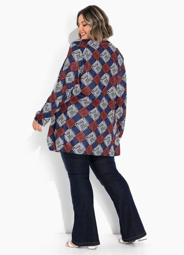 Marguerite - Conjunto Geométrico Cardigan e Cropped Plus Size 3