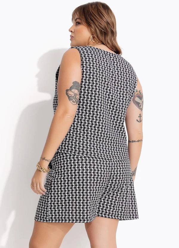 Marguerite - Conjunto Geométrico Preto em Moletinho 2