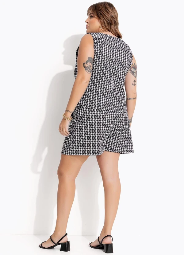 Marguerite - Conjunto Geométrico Preto em Moletinho 5