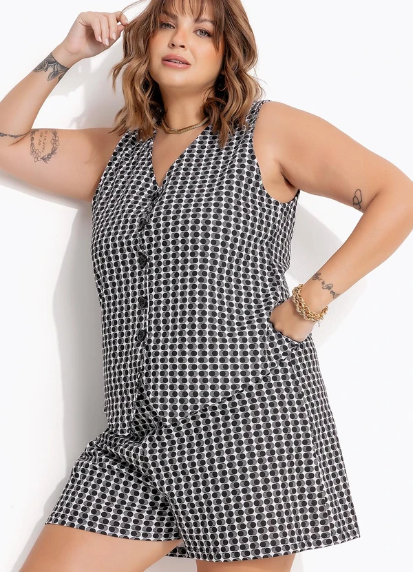 Marguerite - Conjunto Geométrico Preto em Moletinho 8