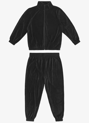 Secret Glam - Conjunto Jaqueta com Calça em Plush Preto - SECRET GLAM
