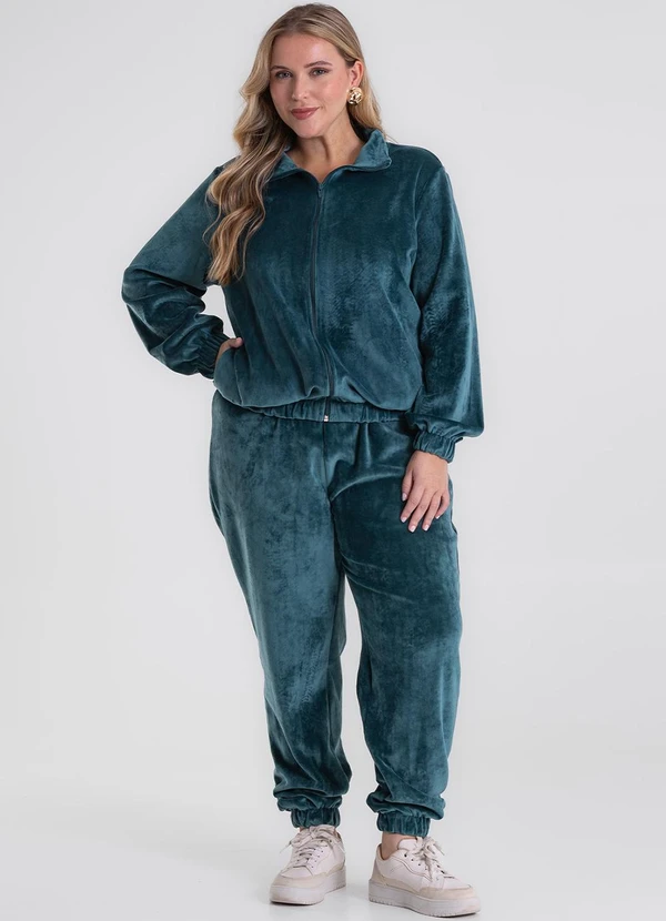 Secret Glam - Conjunto Jaqueta com Calça em Plush Verde 3