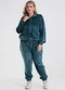 Secret Glam - Conjunto Jaqueta com Calça em Plush Preto - variação: Verde