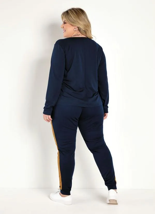 Marguerite - Conjunto Jogger Marinho e Caramelo Plus Size 2
