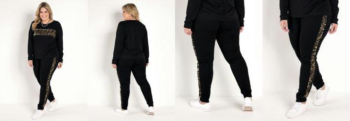 Conjunto Jogger On�a e Preto Plus Size
