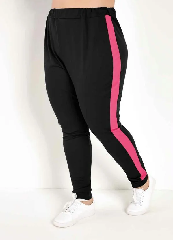 Marguerite - Conjunto Jogger Preto e Pink Plus Size 4
