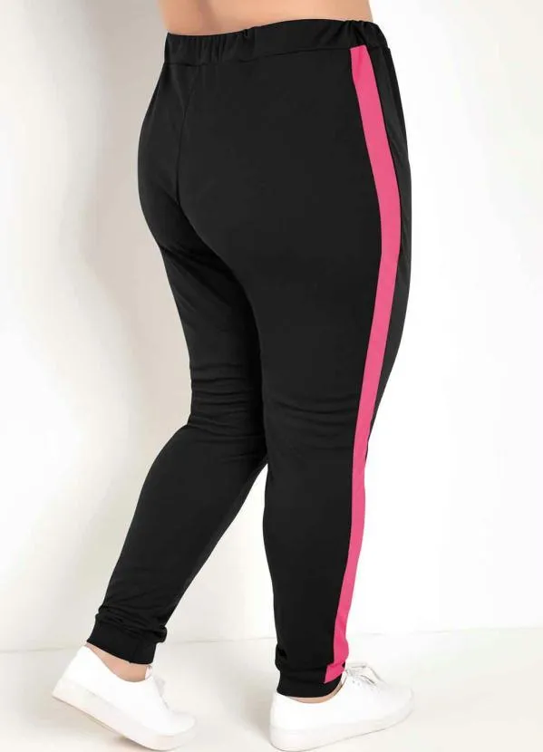 Marguerite - Conjunto Jogger Preto e Pink Plus Size 5