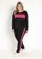 Marguerite - Conjunto Jogger Onça e Preto Plus Size - variação: Preto e Pink