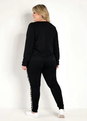 Marguerite - Conjunto Jogger Preto e Zebra Plus Size - MARGUERITE