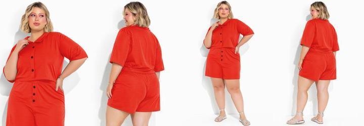 Conjunto Laranja em Malha