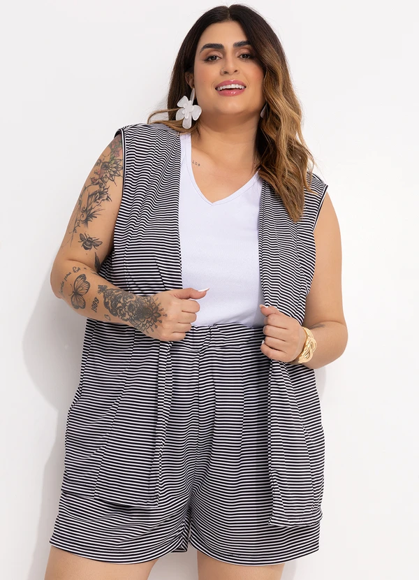 Marguerite - Conjunto Listrado em Malha 7