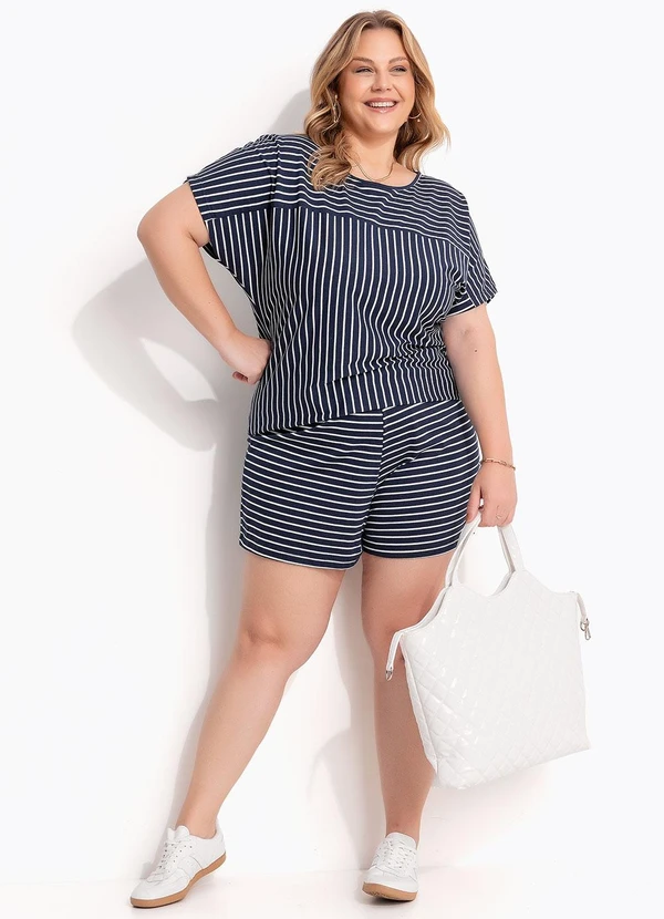 Marguerite - Conjunto Listrado Marinho em Meia Malha Listrada 3