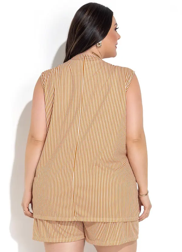 Marguerite - Conjunto Listrado Mostarda em Malha 2