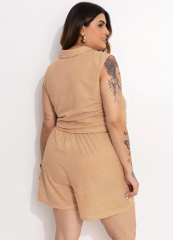 Marguerite - Conjunto Listrado Mostarda em Malha 2