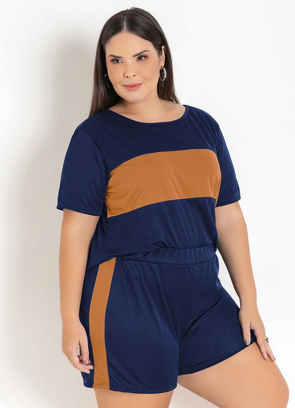 Marguerite - Conjunto Marinho e Caramelo Plus Size 6