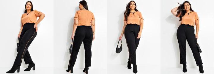 Conjunto Marrom Amendoado em Malha