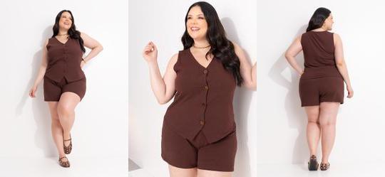 Conjunto Marrom em Algod�o