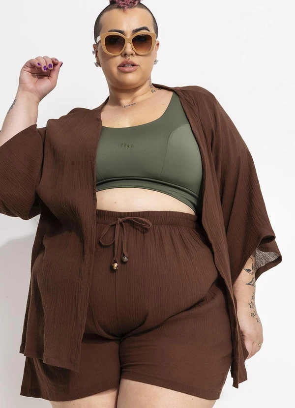 Marguerite - Conjunto Marrom em Tecido de Algodão 8