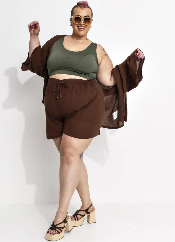 Marguerite - Conjunto Marrom em Tecido de Algodão 9