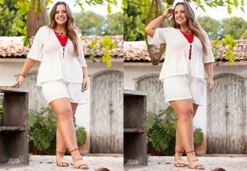 Conjunto Off White em Malha Anarruga