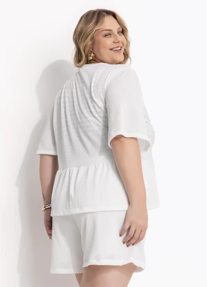 Marguerite - Conjunto Off White em Malha Anarruga - MARGUERITE