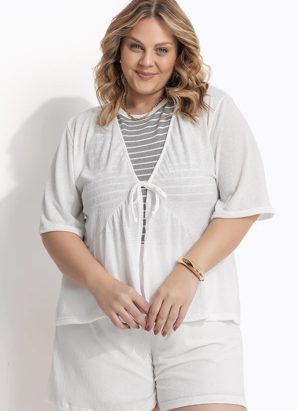 Marguerite - Conjunto Off White em Malha Anarruga 6