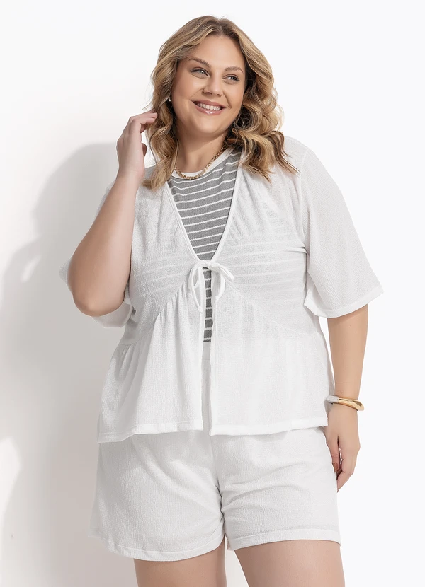 Marguerite - Conjunto Off White em Malha Anarruga 7