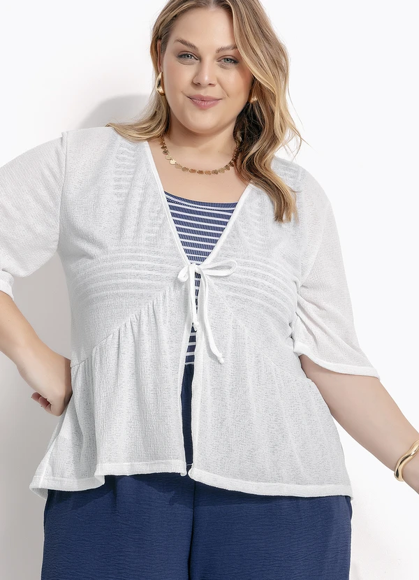 Marguerite - Conjunto Off White em Malha Anarruga 9