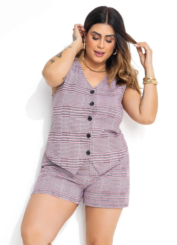 Marguerite - Conjunto Pied Poule em Moletinho.