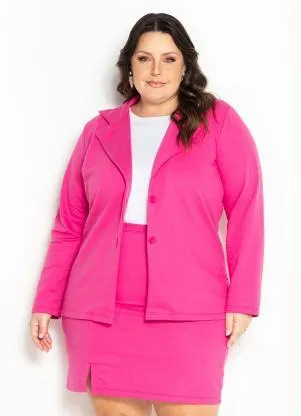 Marguerite - Conjunto Pink com Blazer e Saia Plus Size - MARGUERITE