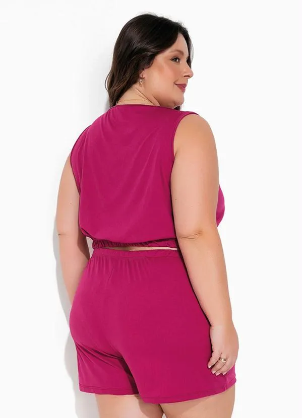 Marguerite - Conjunto Pink Cropped e Short Plus Size 2