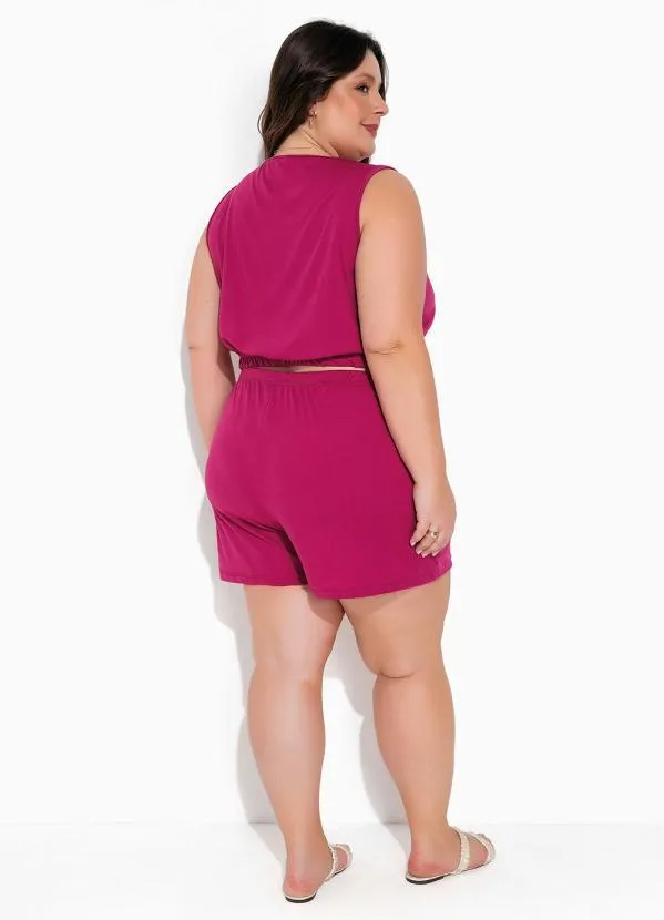 Marguerite - Conjunto Pink Cropped e Short Plus Size 5