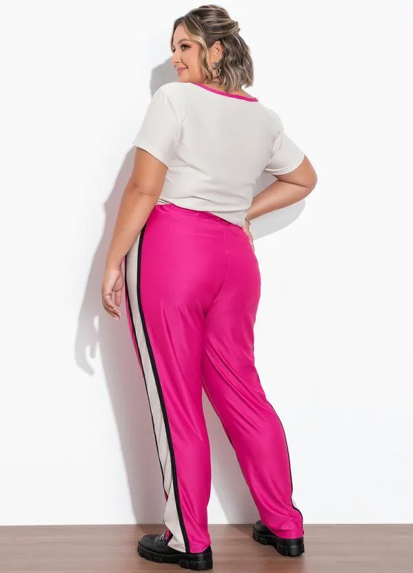 Marguerite - Conjunto Pink em Malha Crepe Plus Size 2