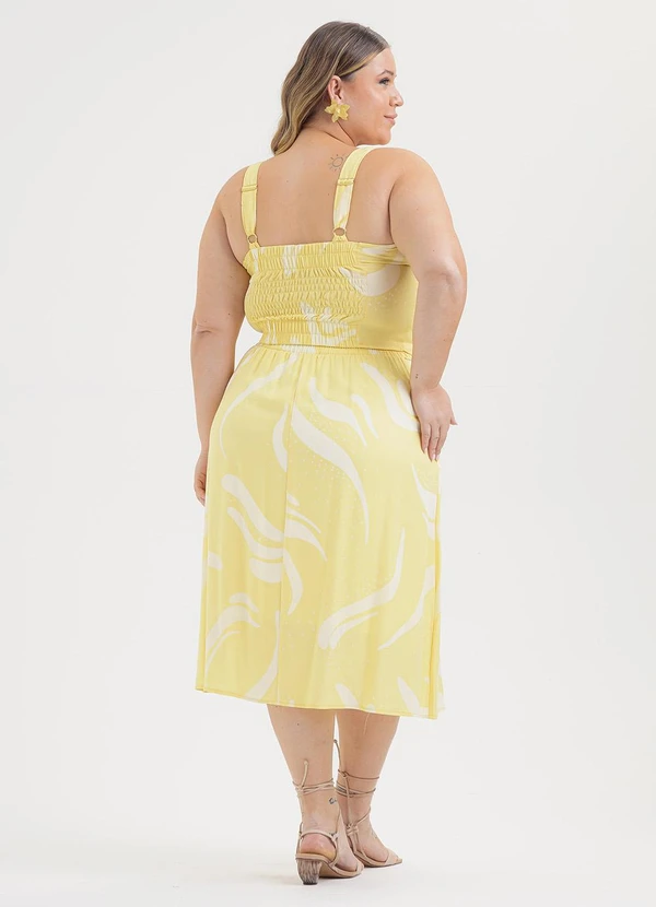 Cativa - Conjunto Plus Size em Viscose Amarelo Claro 2
