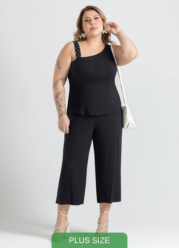 Cativa - Conjunto Plus Size em Viscose Preto