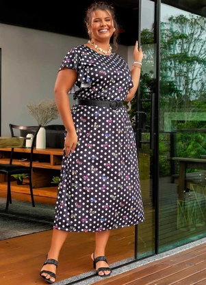 Marguerite - Conjunto Poá Borboletas em Jersey Acetinado - MARGUERITE