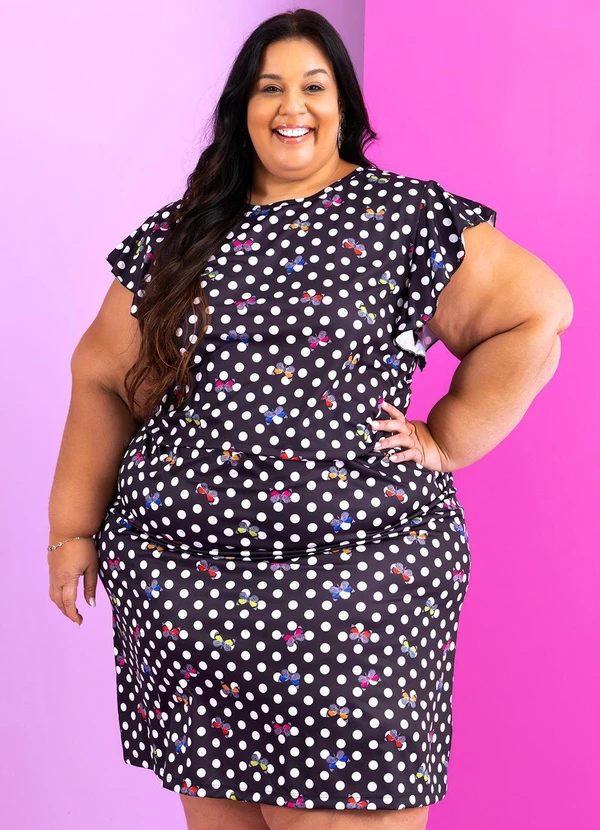 Marguerite - Conjunto Poá Borboletas em Jersey Acetinado 4