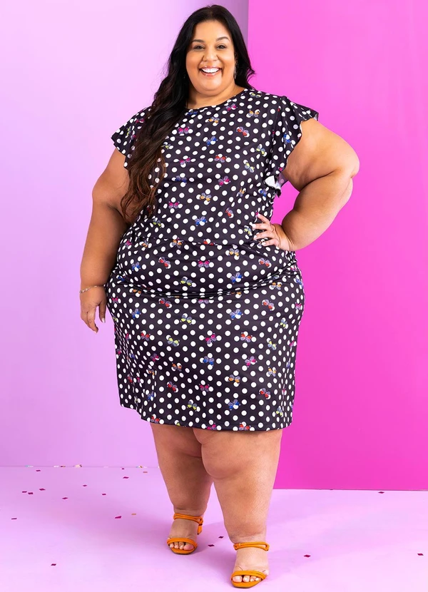 Marguerite - Conjunto Poá Borboletas em Jersey Acetinado 5