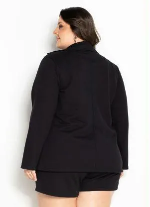 Marguerite - Conjunto Preto com Blazer e Short Plus Size - MARGUERITE