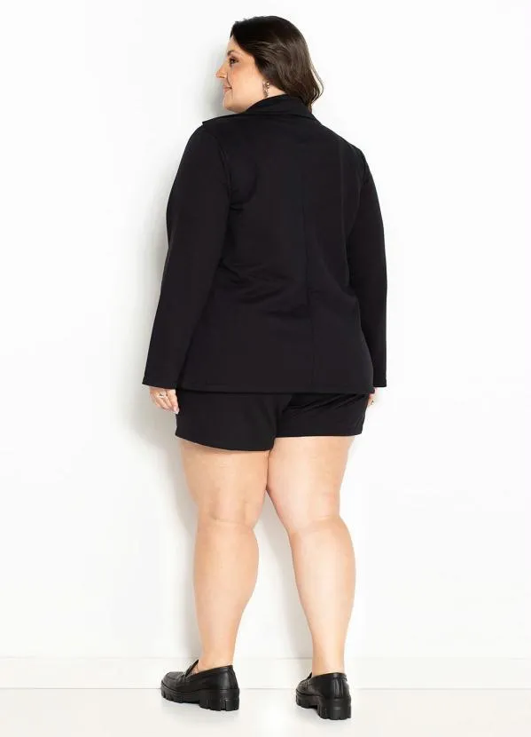 Marguerite - Conjunto Preto com Blazer e Short Plus Size 4