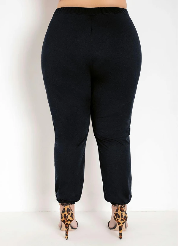 Marguerite - Conjunto Preto com Cropped e Calça Plus Size 11