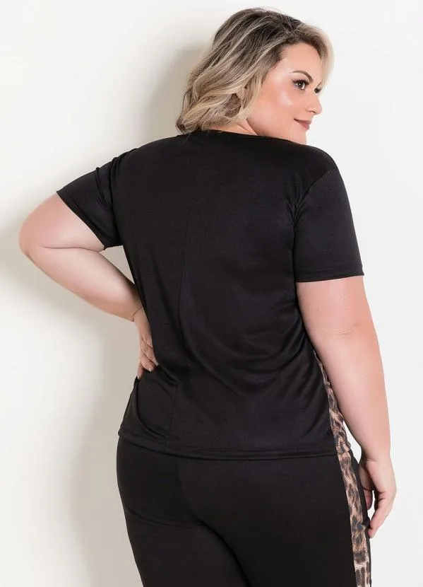 Marguerite - Conjunto Preto e Onça Plus Size 4