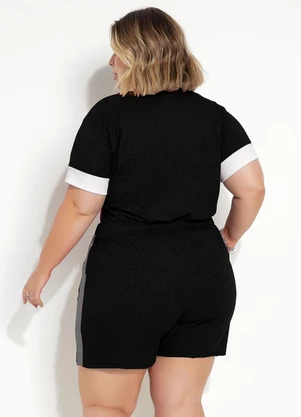 Marguerite - Conjunto Preto em Canelado - MARGUERITE
