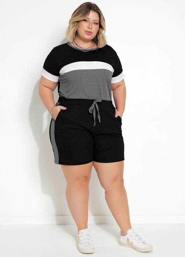 Marguerite - Conjunto Preto em Canelado 3