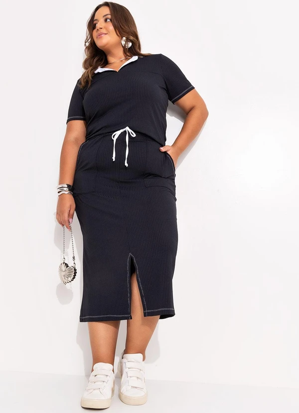 Marguerite - Conjunto Preto em Canelado 3